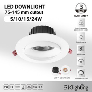 Spotlight Aluminum Recessed Ceiling Light IP20 Led Light Amp Anti Glare 10w 24w Cutout 90mm Light downlight Saa Led downlight Ce