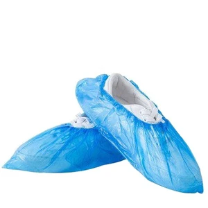 Disposable Suitable PE Blue Safety Pull-On Plain Toe Shoe Covers Anti-Slip Elastic Abrasion-Resistant Customizable GD Brand Home