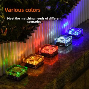 Cross-border Solar Ice Tile Lamp 4LED Courtyard Underground Floor Tile Waterproof Outdoor Energy Saving Lighting European Light