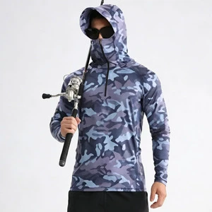 Custom Men's Quick Dry Breathable Long Sleeve Hoodie Fishing Shirts Performance T-Shirt Sun Protection