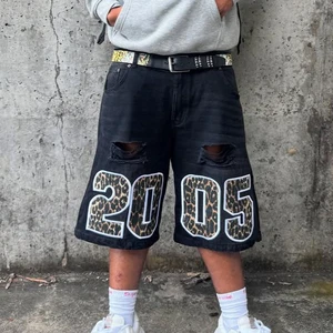 Custom Breathable Knitted Straight Mid Medium Acid Wash Distressed Men's Denim Streetwear Summer Jean Shorts