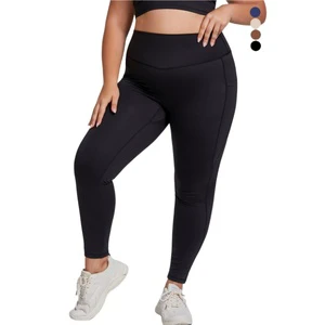 Lanyu Women's High Waist Yoga Pants Plus Size Quick Dry Knit Workout Leggings Elastic Waist Active Sports Wear for Adults