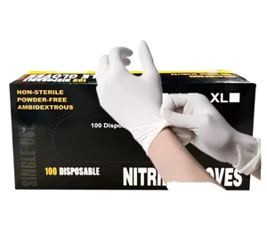High Quality Disposable Nitrile Gloves White Exam Waterproof Tattoo Powder-Free for Beauty Salons Wholesale Safety Gloves