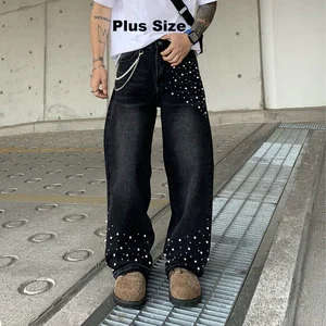 Wholesale Men's Pearl Jean Denim Premium Jeans Luxury Straight Fit Designer Jeans for Men