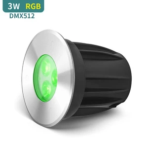 led underwater lamps 3W DC24V RGB DMX512 Control Round Recessed Led Swimming Pool Underwater Lights