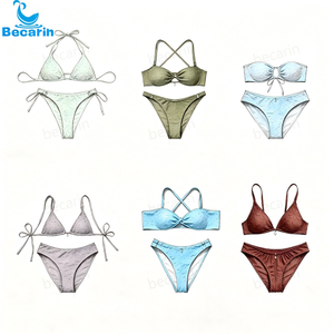 Professional Swimsuit Manufacturer OEM Make Your Own Design Swimwear Custom Terry Towel Jacquard Textured Bikini