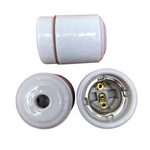 E27 Glazed Ceramic Screw Lamp Holder High-Temperature-Resistant Flame-Retardant 250V Socket For Home Commercial Lighting