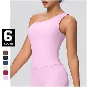 Tank Top Customized Regular Fit Seamless Four-Way Stretch Quick Drying Yoga Vest Fold Sleeveless Workout Gym Wear Spandex/Nylon