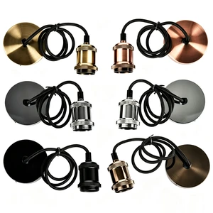 E26 E27 Retro Vintage Bulb Base Lamp Holder Pendant Lighting Pedestal Chandelier Ceiling Lamp Socket With Cable