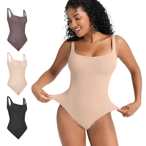 Comfy Lightweight Shapewear Bodysuit Casual Home/Lounge Tummy Trim Seamless Knitted Stretchy Plus Size for Daily Relax OEM ODM