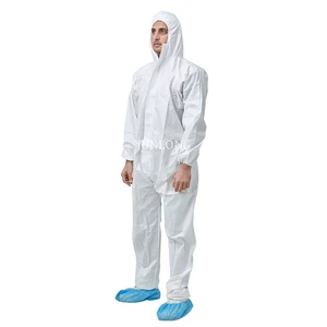 Junlong Disposable Cleanroom Waterproof Breathable Lightweight Anti-Static Anti-Cut ISO13485 Certified Insulation Coveralls