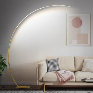Online Wholesale Modern Minimalist Dimmable Linear Floor Lamp Nordic Living Room Classic Steel Silicon Black/Gold Arc Floor Lamp