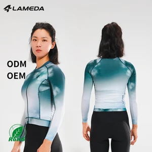 UPF 50+ Women Cycling Jersey Short Sleeve Sun Protection Cycling Wear Quick Dry ODM