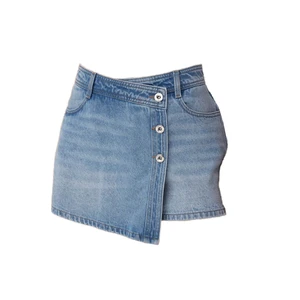 Custom Women's Fashionable Straight Cut-Out Mid Denim Shorts Breathable Eco-Friendly Ripped Design Vintage Style Summer 100%