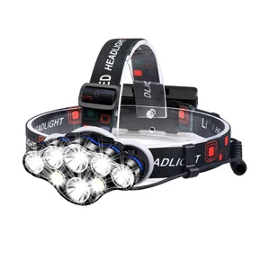 Brightest 8 LED Waterproof Lithium COB Fishing Explorer Hunting Mining Running Camping High Power LED Headlamps Rechargeable