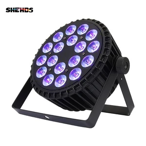 Aluminum Alloy Flat Par Can Silent DMX512 18x18W RGBWA UV 6in1 LED Par Light Professional Stage Lights For Club Parti Concert