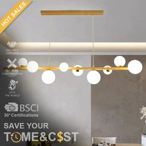 TOGETHER Custom Hotel Creative Murano Hand Blown Lamp Milk Glass Shade Chandelier Glass Ball Led Pendant Light for Living Room