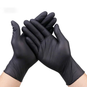 XINGYU 100PCS/Box Disposable Nitrile Black Gloves Exam/Work/Housekeeping Tattoo Gloves Waterproof Protective Powder Free