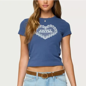 Custom Wholesale Girls White Cropped Bulk TShirts Screen Print Cotton 180 GSM Baby Fitted Crop Top Tee T Shirts Women
