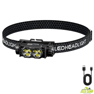 Portable Outdoor Sports Hiking Headlamp Night Running Lamp Camping USB Rechargeable Warning Headlight