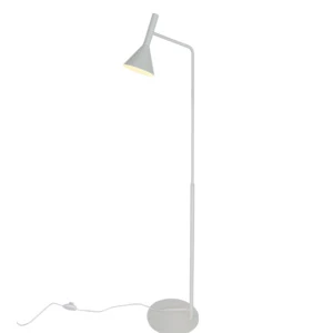 European Minimalist Style LED Floor Lamp for Living Room White Finish with White Inside Shade E12/E14 Bulb Home Decoration