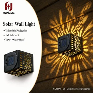 Solar Wall Lights Outdoor, Vintage Metal Mandala Light, Waterproof Fence Deck Lighting Decor For Garden Patio Yard