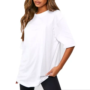 Pakistan Manufacturer Latest Style Summer Women T Shirts Plain Dyed 100% Cotton Oversized Plus Size Quick Dry Breathable
