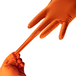 Yulan 8 Mil Orange Nitrile Gloves Latex-Free Mechanical Diamond for Auto Repair Landscape Gardening Woodworking-Safety Gloves