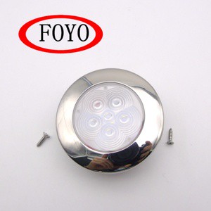 FOYO Boating Products 12VDC LED Ceiling Light Stainless Steel Cool White 5500-6300k Marine Light