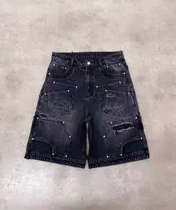 Custom Men's Street Wear Jeans Shorts Vintage for Men High Quality
