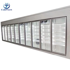 Walk in Freezer Triple Glass Door Cold Room with LED Lighting for Ice Cream Gelato Shop Display Walk in Cooler