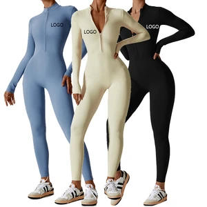 Custom Casual Sports Running Fitness Clothing Women Solid Color Sexy Rompers Yoga Integrated Jumpsuit for Women
