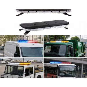 Ultra-Bright Amber LED Strobe Light Bar 12-24V, Rooftop Flashing Beacon for Trucks & Vans 3 Years Warranty