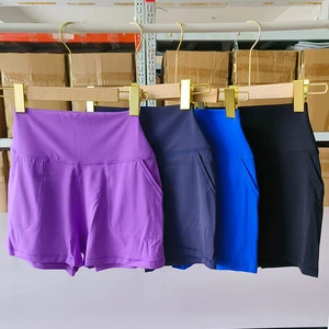 Wholesale Gym Fitness Women Activewear Running Shorts Yoga Wear Gym Workout Biker Shorts With Pockets