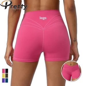 Wholesale Women Sportswear Hip Lifting Plus Size Hot Shorts Workout Gym Fitness Women Peach Buttocks Women Biker Yoga Shorts