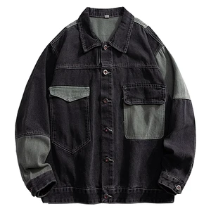 Best Quality Winter Men's Denim Jeans Jacket Black Cotton Eco-Friendly Anti-Bacterial Full Sleeve Casual Front Logo