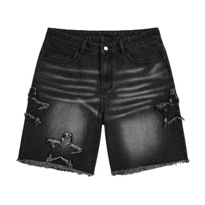 OEM Service Customized Men's Denim Shorts High Quality Custom Design and Logo Accepted Light Wash Embroidery