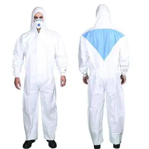 XIAN WANLI WLO3007 Type5/6 CE Certified Anti-Static Disposable Safety Coverall 55gsm Microporous SMS Level B Splash-Protective