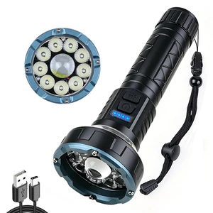 Portable Flashlight With COB Side Light 1500mAh Type-C Magnetic Outdoor Work Torch Lamp Handheld Torch For Car Repair Workshop