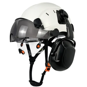 Protective Eye and Head Guard Safety Helmet - Safety Cap with Eye protection - ABS Construction protection Headgear