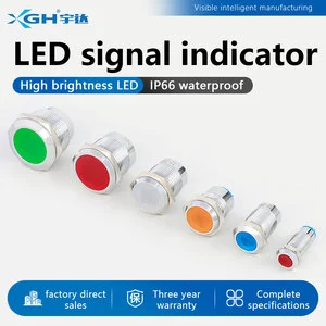 Waterproof Led Metal Indicator Signal Lamp Convex Pilot Light With Welding Pin Equipment IP66 Mounting Hole Equipment Panel