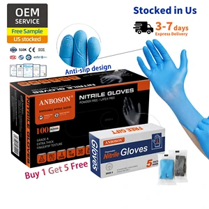 5mil Disposable Nitrile Gloves with 4g Heavy Duty Protection Customize Package Guantes De Nitrilo for Laboratory and Cleaning