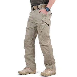 Kippo Men's Plus Size Cargo Pants Multi-pocket Outdoor Wear Resistant Loose Waterproof Fishing Mountaineering Travel Pants