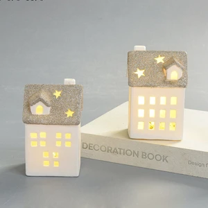Small Christmas House with LED Lighted Ceramic Village Houses