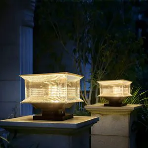 Solar Powered Sensor Lamp Waterproof Outdoor Solar Led Gate Pillar Light for Garden Yard Fence Patio Deck Porch