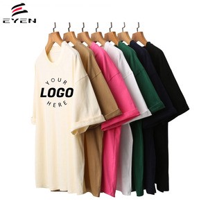 Custom Logo Print Graphic T-shirts Women Men Oversized 100% Cotton Printed Blank Vintage Distressed Short Long Sleeve T Tshirt