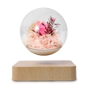 New Magnetic Levitation Flower Rose Light Gift Living Room Bedside LED Levitating Floating Table Home Decoration Lamp