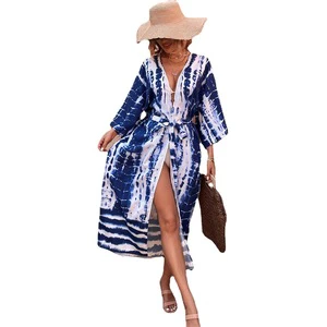 2025 Beach Sunblock Cover-Up with Three-Quarter Sleeve Polyester Material Breathable & Comfortable