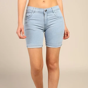 Wholesale High Quality Breathable Colored Denim Shorts for Women 100% Cotton Skinny Fit with Elastic Waist