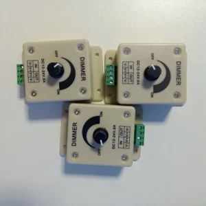 LED Dimmer Switch DC 12V 24V 8A Adjustable Brightness Strip Driver Single Color Light Power Supply Controller